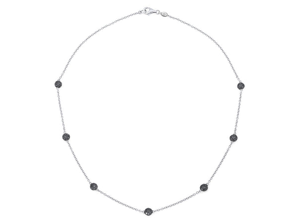 Pavé Set Black Diamond Dot Necklace