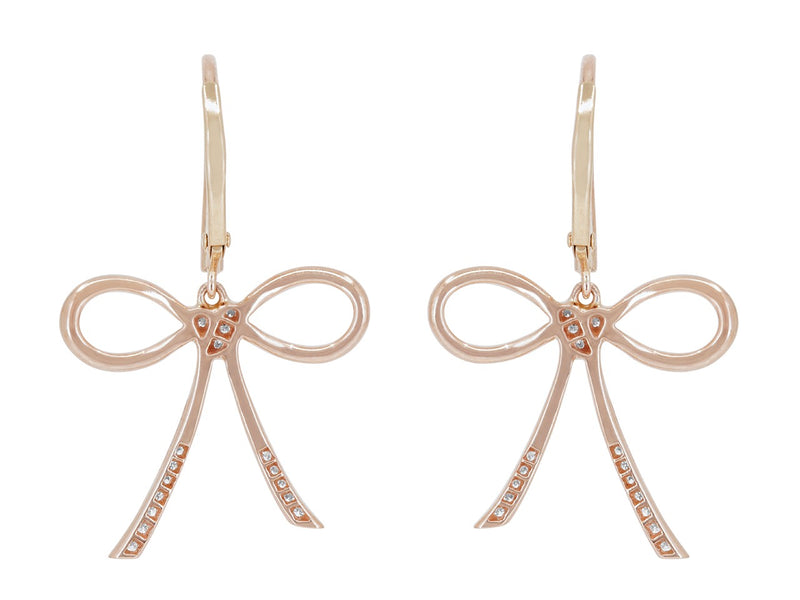 Pavé Set Diamond Bow Earrings