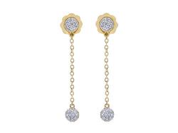 Pavé Set Diamond Dot Dangle Earrings