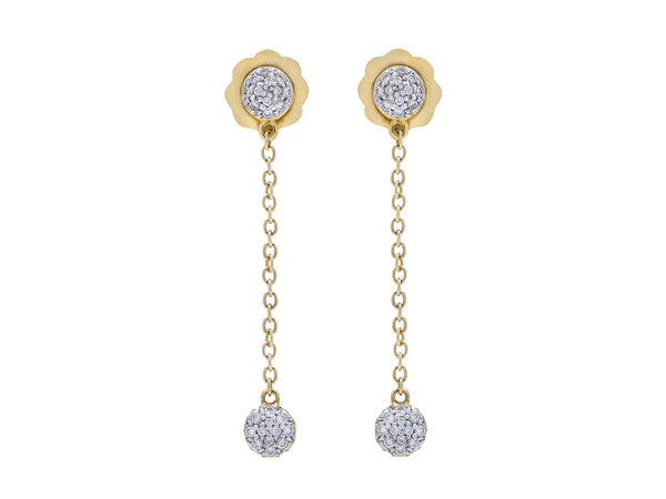 Pavé Set Diamond Dot Dangle Earrings