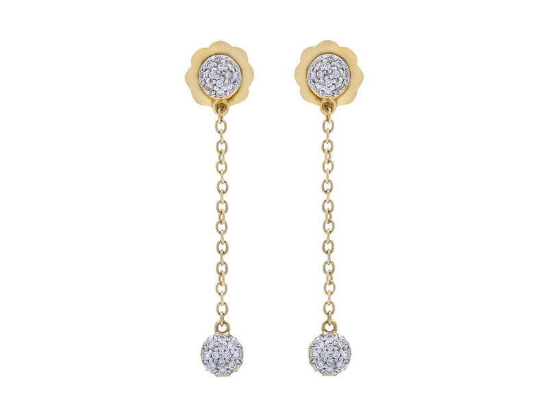 Pavé Set Diamond Dot Dangle Earrings