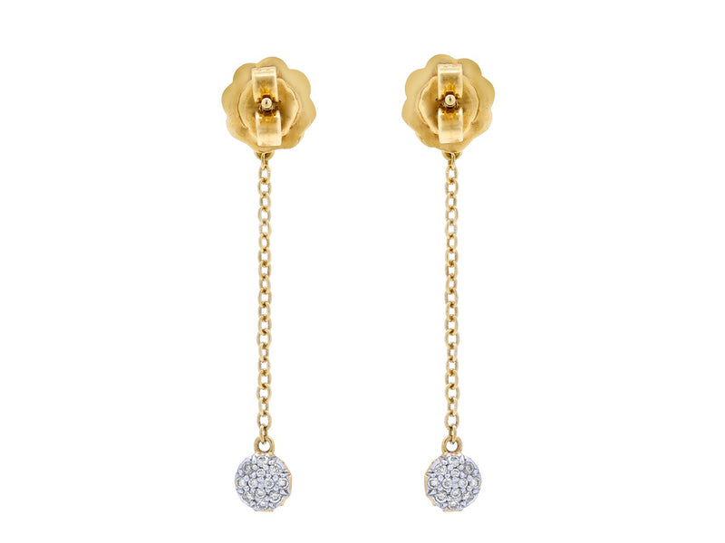 Pavé Set Diamond Dot Dangle Earrings