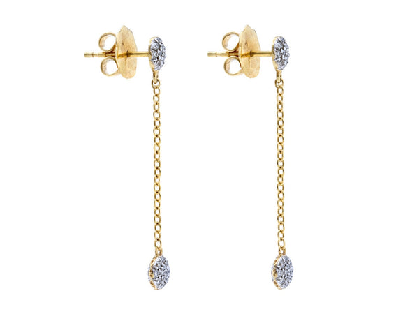 Pavé Set Diamond Dot Dangle Earrings