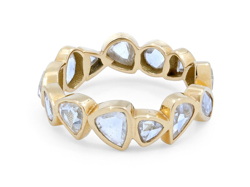 18K Yellow Gold Rose Cut Diamond Eternity Band