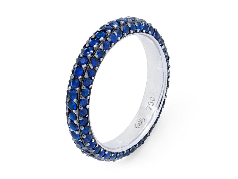 Pavé Set Fine Blue Sapphire Eternity Band