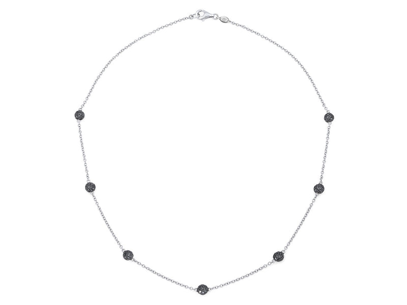 Pavé Set Black Diamond Dot Necklace