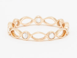 18K Rose Gold and Rose Cut Diamonds in an Open Design Eternity Band