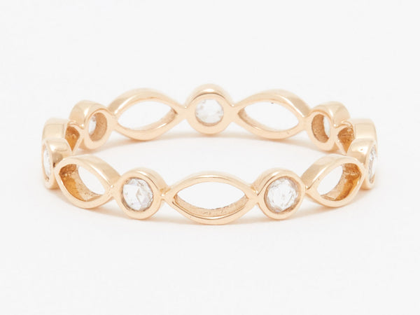 18K Rose Gold and Rose Cut Diamonds in an Open Design Eternity Band