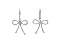 Pavé Set Diamond Bow Earrings