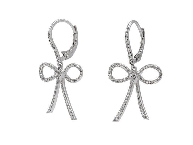 Pavé Set Diamond Bow Earrings