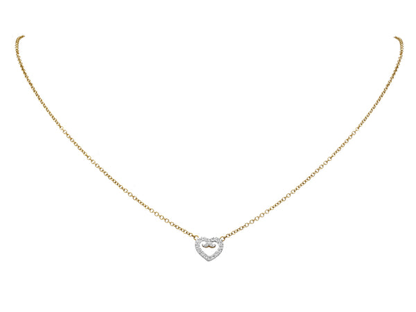 Pavé Set Diamond Heart Pendant Necklace
