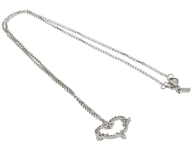 Filigreen Heart Diamond Necklace in 18K White Gold