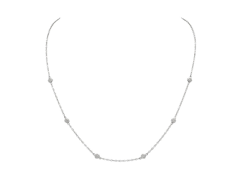 Pavé Set Diamond Dot Necklace