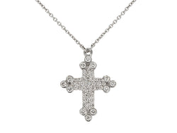 Pavé Set Diamond Cross Pendant Necklace