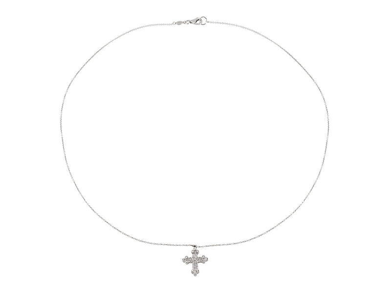 Pavé Set Diamond Cross Pendant Necklace