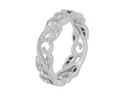 Pavé Set Diamond Leaves and Vine Ring