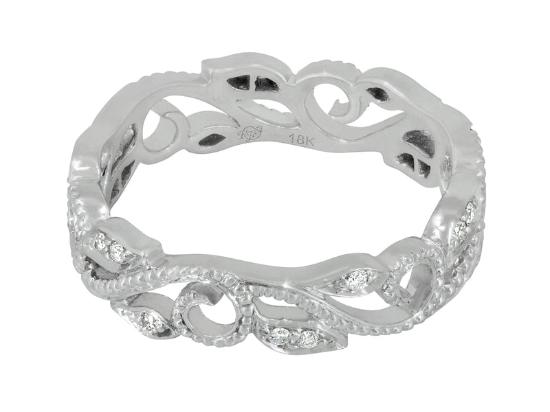 Pavé Set Diamond Leaves and Vine Ring