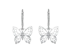 Pavé Set Diamond Butterfly Earrings