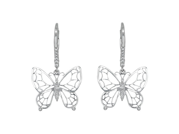 Pavé Set Diamond Butterfly Earrings