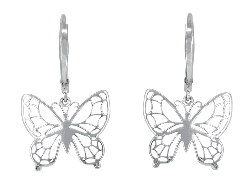 Pavé Set Diamond Butterfly Earrings