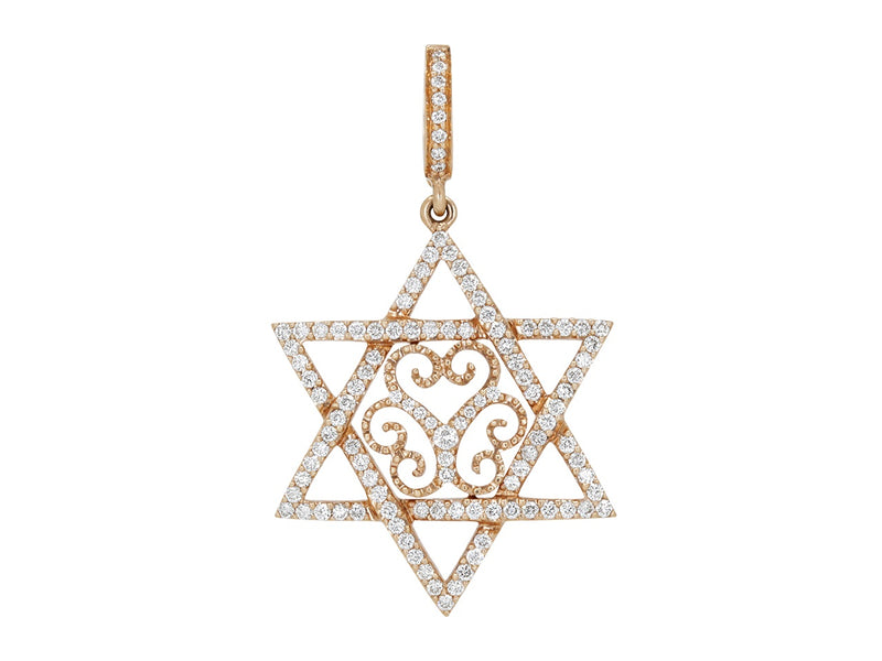 Pavé Set Diamond Star of David Pendant