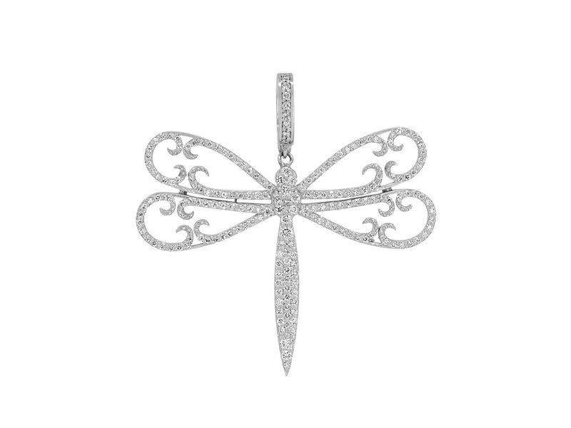 Pavé Set Diamond Dragonfly Pendant