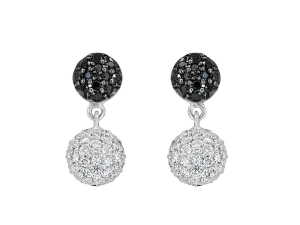 Pavé Set Diamond Dot Dangling Earrings