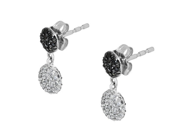 Pavé Set Diamond Dot Dangling Earrings