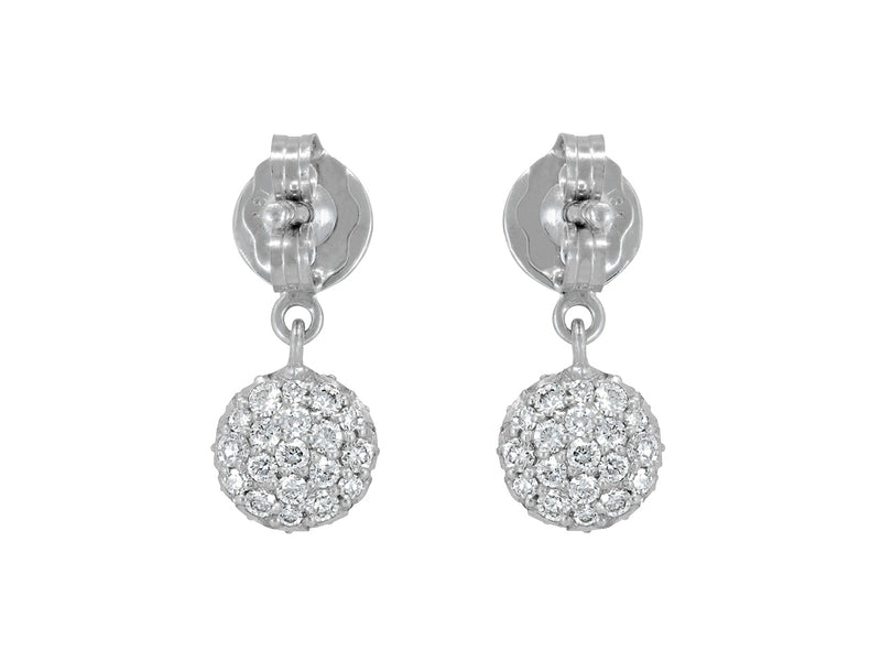 Mini Pavé Set Diamond Dot Earrings