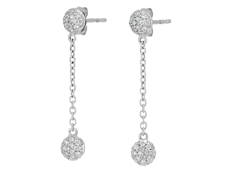 Pavé Set Diamond Dot Dangle Earrings