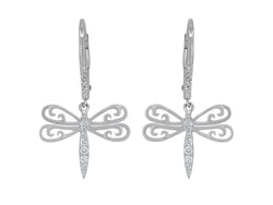 Pavé Set Diamond Dragonfly Earrings