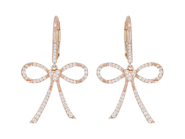Pavé Set Diamond Bow Earrings