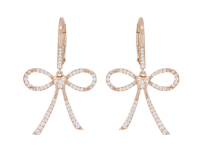 Pavé Set Diamond Bow Earrings