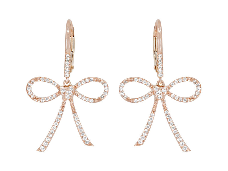 Pavé Set Diamond Bow Earrings