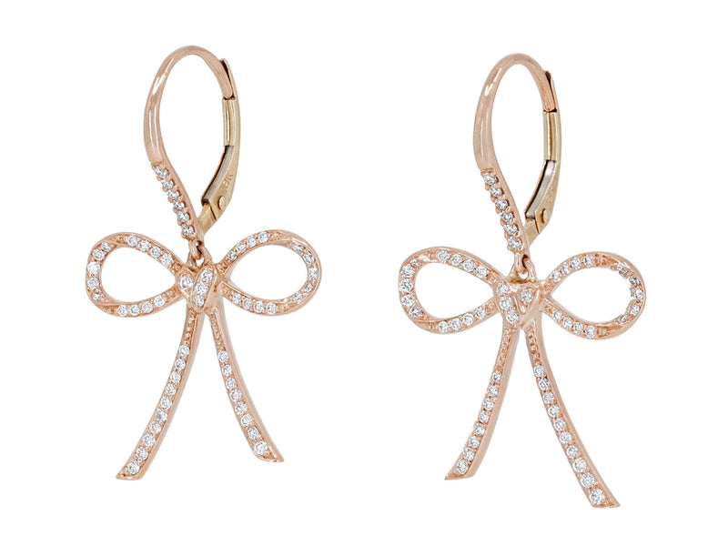 Pavé Set Diamond Bow Earrings