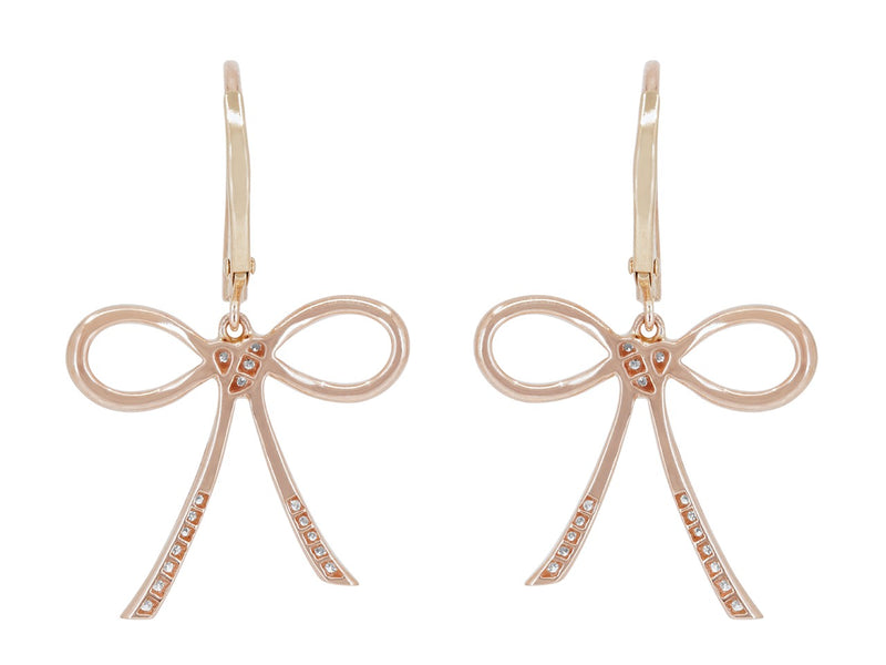 Pavé Set Diamond Bow Earrings