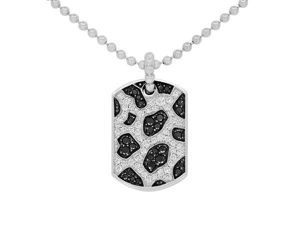 Pavé Set Diamond Snow Leopard Dog Tag