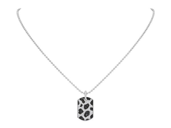 Pavé Set Diamond Snow Leopard Dog Tag