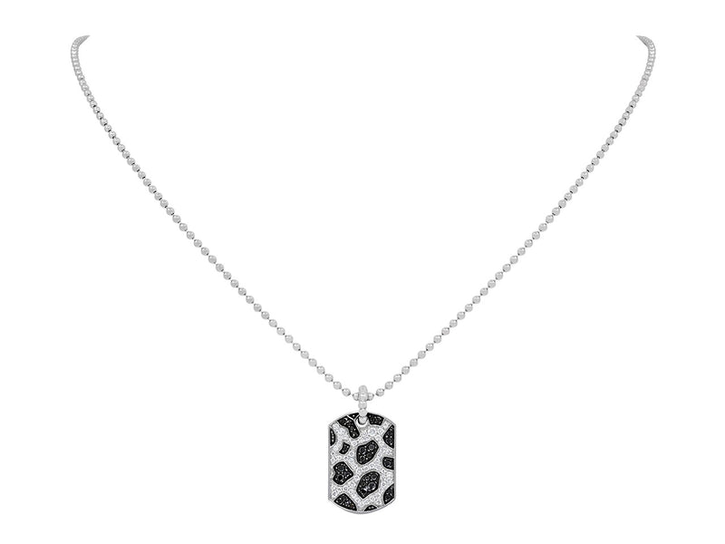 Pavé Set Diamond Snow Leopard Dog Tag