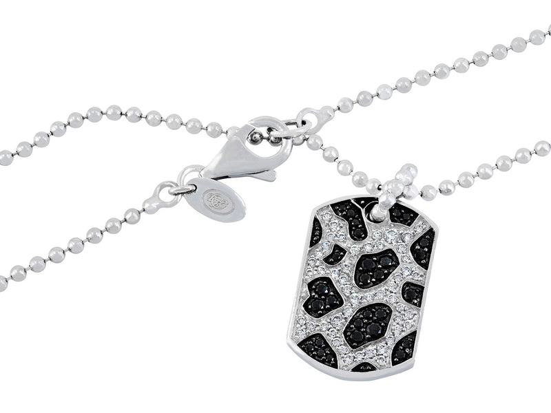 Pavé Set Diamond Snow Leopard Dog Tag