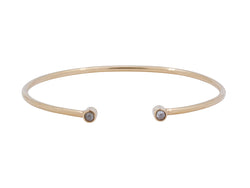 Rose Gold Two Grey Diamond Open Top Bangle Bracelet