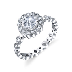 18K White Gold Rose Cut Diamond Ring