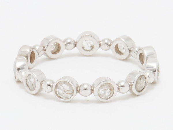 18K White Gold Grey Rose Cut Diamond Eternity Band