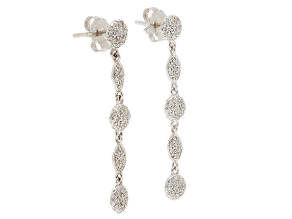 Pave Diamond Dot Dangle Earrings