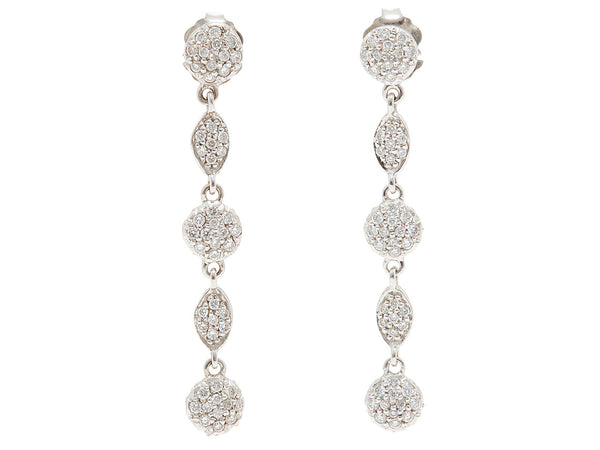 Pave Diamond Dot Dangle Earrings