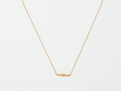 18K Rose Gold Necklace with Bar and Heart with the Word Love