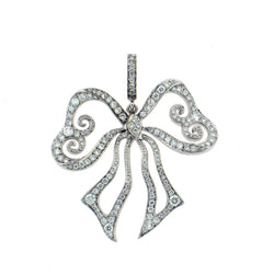 The "Filigreen" Diamond Bow Pendant