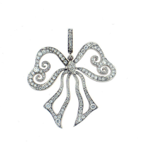 The "Filigreen" Diamond Bow Pendant
