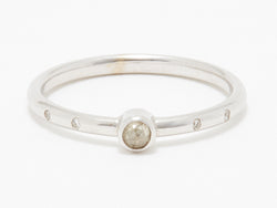 18K White Gold Ring with Brown Fancy Diamond Center and White Diamonds