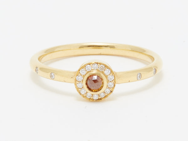 Brown and White Diamond Ring